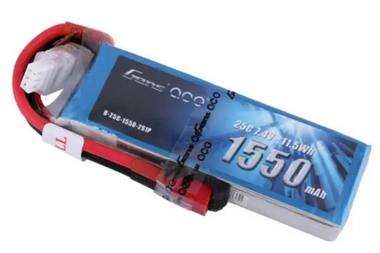 Gens ace 1550mAh 7.4V 25C 2S1P Lipoバッテリー Deans plug