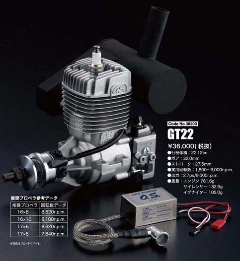 【即納日本製】OS O.S GT22 ガソリン　エンジン　中古 組立キット（エンジン）