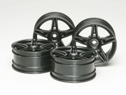 タミヤ　SP.1263 5本ツインスポークホイール（黒）4本　（26mm/+4）　51263