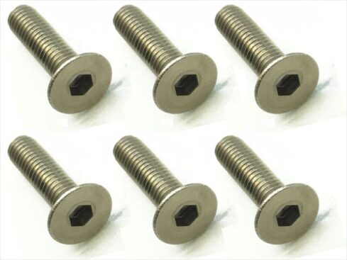 スクエア　チタンヘックス皿ビス 6本入 3×12 Titanium hex Flat Head Screw 3×12 (6 pcs.)　STR-312