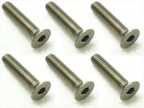スクエア　チタンヘックス皿ビス 6本入 3×14 Titanium hex Flat Head Screw 3×14 (6 pcs.)　STR-314