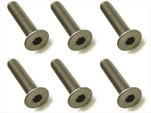 スクエア　チタンヘックス皿ビス 6本入 3×16 Titanium hex Flat Head Screw 3×16 (6 pcs.)　STR-316