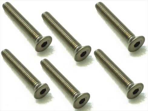 スクエア　チタンヘックス皿ビス 6本入 3×20 Titanium hex Flat Head Screw 3×20 (6 pcs.)　STR-320