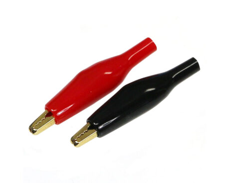 イーグル模型　アリゲータークリップS(3.5cm)・ゴールド(赤黒1ペア)　2611u-35