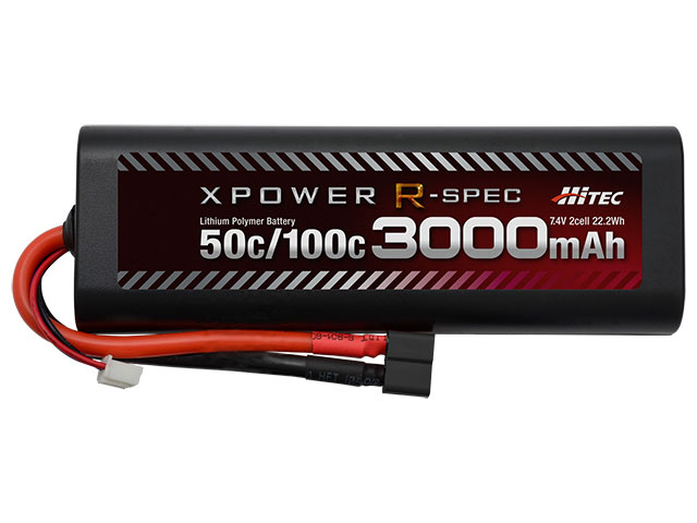 ハイテック　XPOWER R-SPEC [エックスパワー Rスペック] Li-Po 7.4V 3000mAh 50C/100C T型 ディーンズコネクター　XPR3000-RD-B