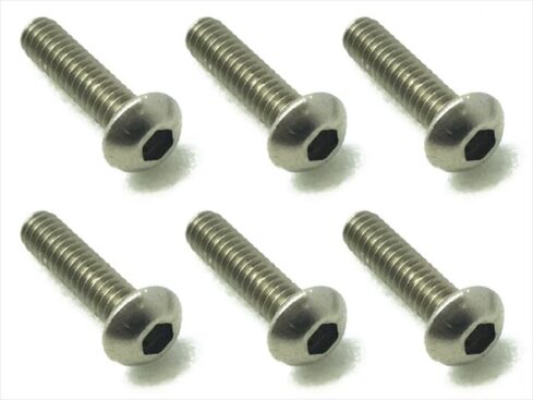 スクエア　2x8 チタンヘックスボタンビス 6本入 2x8 Titanium hex Pan Head Screw (6 pcs.)　NTR-208