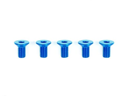 タミヤ　3x6mm ハイグレードアルミ六角皿ビス（ブルー・5本）　42328