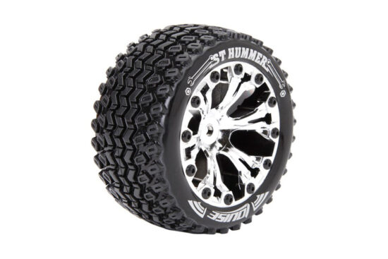 Louise　1/10接着済タイヤ【ST-HUMMER/リア/1/2オフセット/12mm六角ハブ/クローム】　AV3209SCH