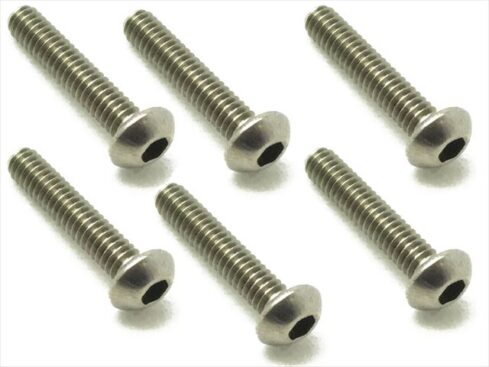 スクエア　2x10 チタンヘックスボタンビス 6本入 2x10 Titanium hex Pan Head Screw (6 pcs.)　NTR-210