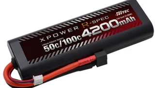 ハイテック　XPOWER R-SPEC Li-Po 7.4V 4200mAh 50C/100C T型 ディーンズコネクター　XPR4200-RD-B