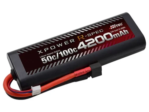 ハイテック　XPOWER R-SPEC [エックスパワー Rスペック] Li-Po 7.4V 4200mAh 50C/100C T型 ディーンズコネクター　XPR4200-RD-B