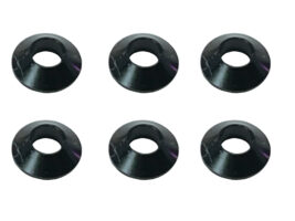 スクエア　アルミM3テーパーワッシャー ブラック 6pcs Aluminum M3 taper Collars (black)　SGX-108BK