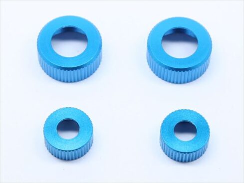 スクエア　ダンパーシリンダーキャップ 薄型(タミヤ汎用) ブルー 上下2個入 Damper Cylinder Cap Thin (Tamiya general purpose) Blue 2pcs. above and below　TGE-113CB