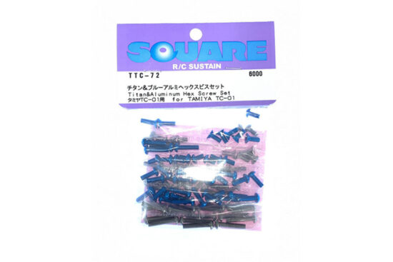 スクエア　チタン&ブルーアルミヘックスビスセット タミヤTC-01用 Titanium & Blue Aluminum Hex Screw Set(Tamiya TC-01)　TTC-72
