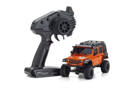 京商　ラジオコントロール 電動 クローリングカー ミニッツ4×4シリーズ レディセット ジープ ラングラー アンリミテッド ルビコン アクセサリー付 パンプキンメタリック 32528MO