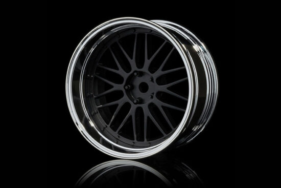 MST　LMホイールセット 可変オフセット  艶消黒・銀メッキリム 4個入 832101FBK