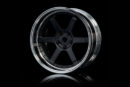 MST　106ホイールセット 可変オフセット  艶消黒・銀メッキリム 4個入 832107FBK