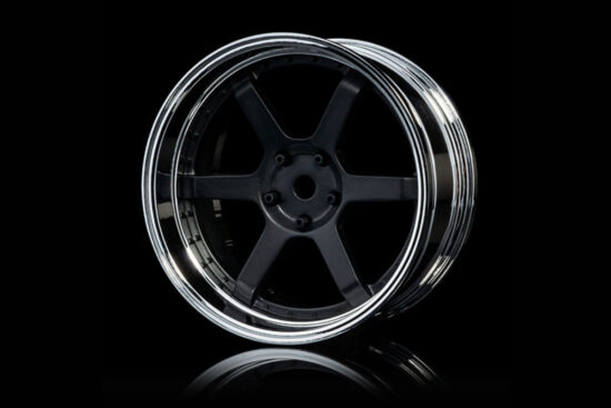 MST　106ホイールセット 可変オフセット  艶消黒・銀メッキリム 4個入 832107FBK