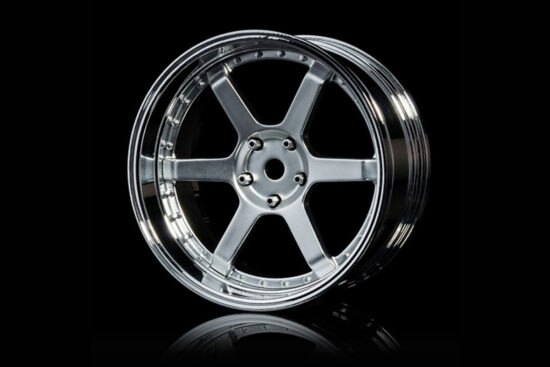 MST　21ホイールセット 可変オフセット  艶消シルバー・銀メッキリム 4個入 832107FS