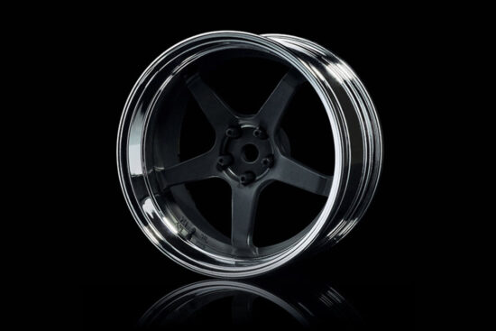 MST　GTホイールセット 可変オフセット  艶消黒・銀メッキリム 4個入 832109FBK