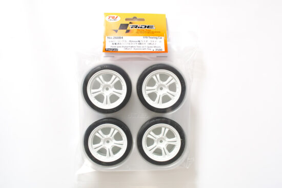 RIDE　1/10ツーリングカー用26㎜幅　5本スポークホイール接着済みラジアルタイヤ4個入り Offset2　26084