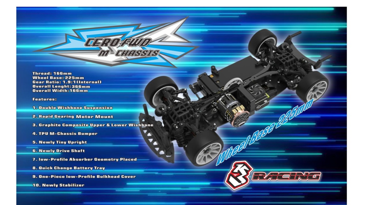 3レーシング　CERO FWD M-CHASSSIS WHEELBASE 225MM　KIT-CERO-SPORT-M-FWD