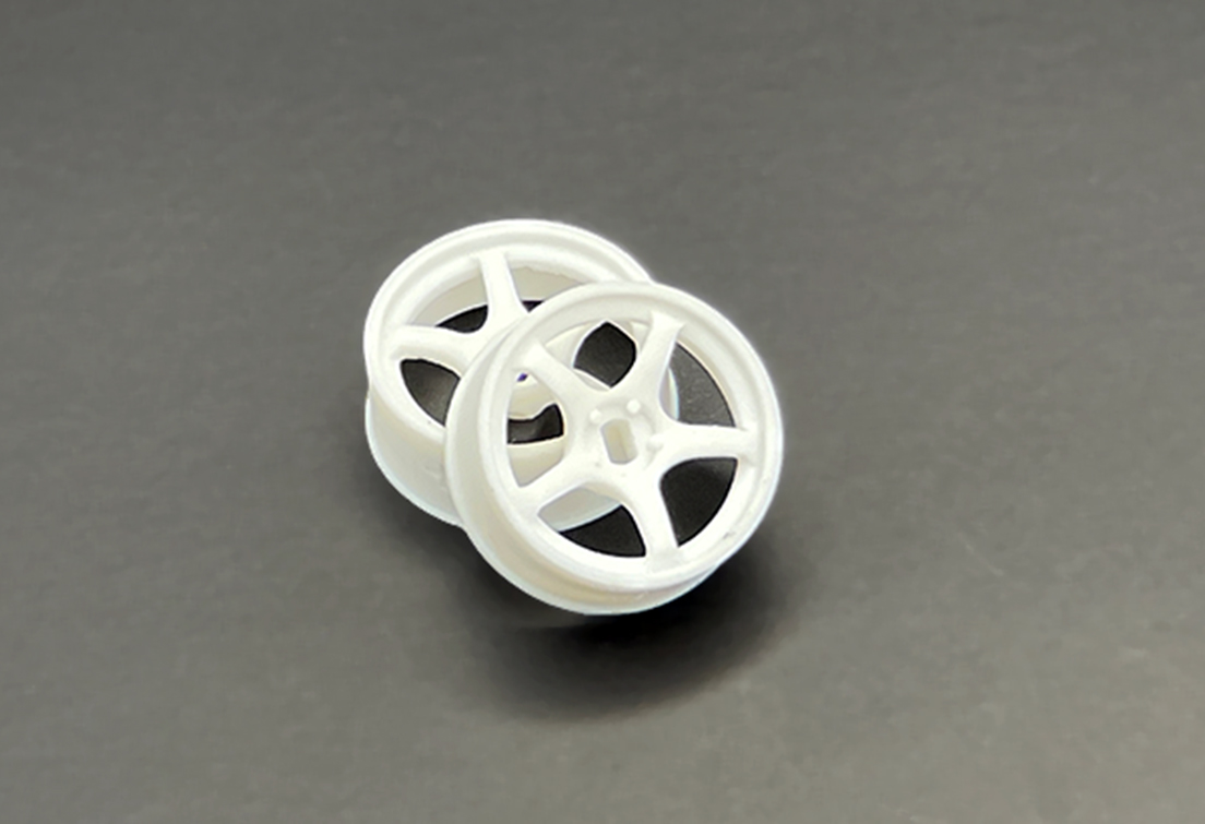 DDLABO 5Spoke wheel white – Narrow 1mm (2pcs) / DDLABO 5本スポークホイール白　ナロー1ｍｍ (2pcs)  DDL-WR001W-N1