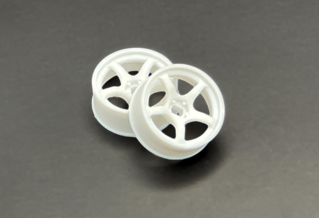 DDLABO 5Spoke wheel white – Narrow 2mm (2pcs) / DDLABO 5本スポークホイール白　ナロー2ｍｍ (2pcs)  DDL-WR001W-N2