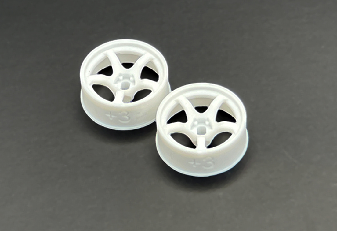 DDLABO 5Spoke wheel white – Narrow 3mm (2pcs) / DDLABO 5本スポークホイール白　ナロー3ｍｍ (2pcs)  DDL-WR001W-N3