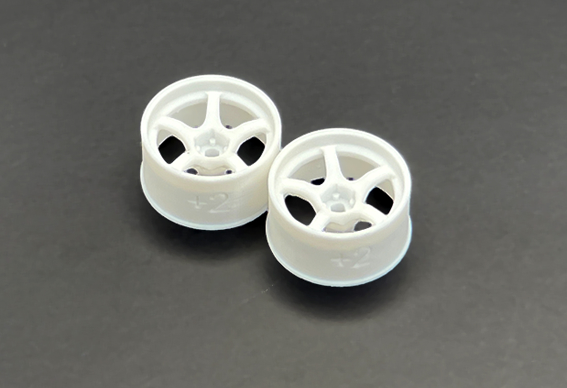 DDLABO 5Spoke wheel white – Wide 2mm (2pcs) / DDLABO 5本スポークホイール白　ワイド2ｍｍ (2pcs)  DDL-WR001W-W2