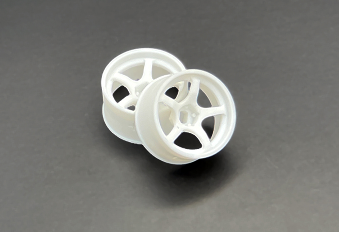 DDLABO 5Spoke wheel white – Wide 2mm (2pcs) / DDLABO 5本スポークホイール白　ワイド2ｍｍ (2pcs)  DDL-WR001W-W2