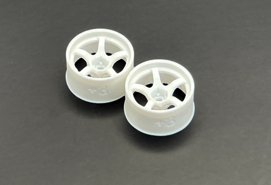 DDLABO 5Spoke wheel white – Wide 3mm (2pcs) / DDLABO 5本スポークホイール白　ワイド3ｍｍ (2pcs)  DDL-WR001W-W3