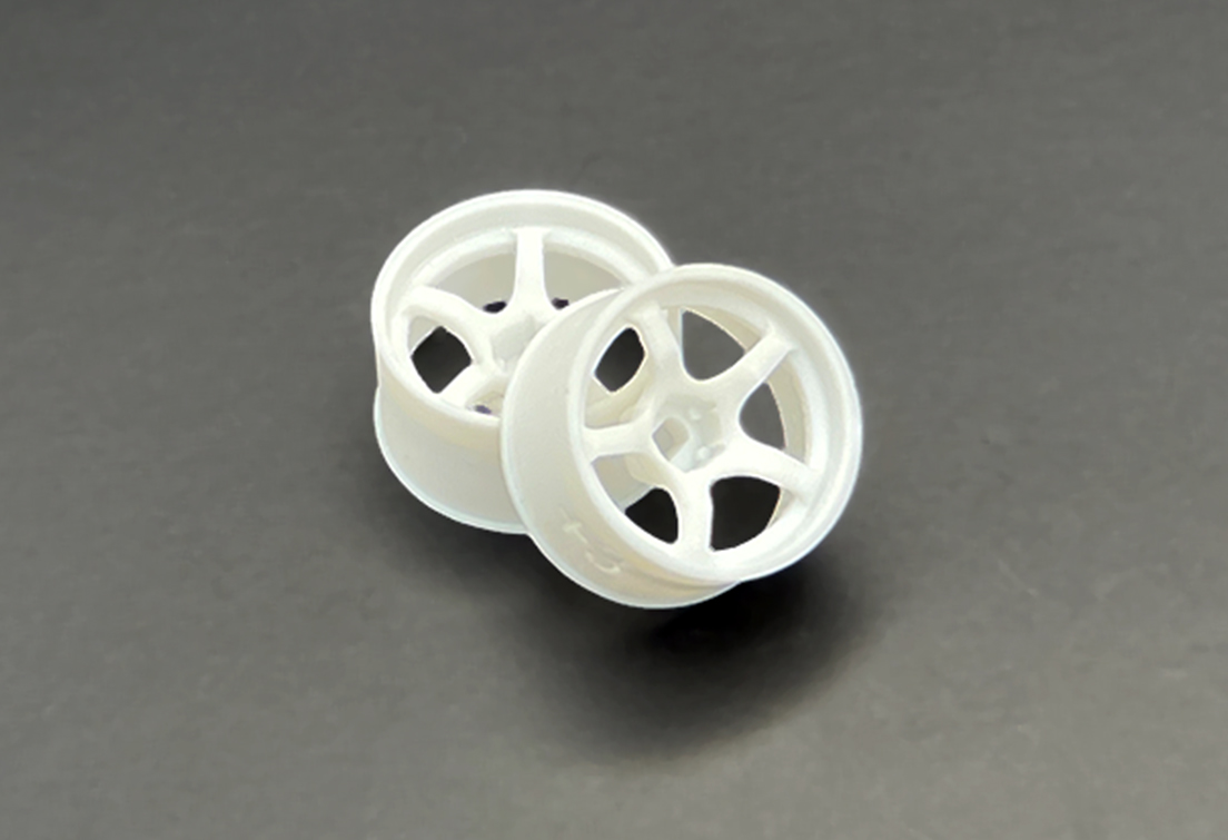 DDLABO 5Spoke wheel white – Wide 3mm (2pcs) / DDLABO 5本スポークホイール白　ワイド3ｍｍ (2pcs)  DDL-WR001W-W3