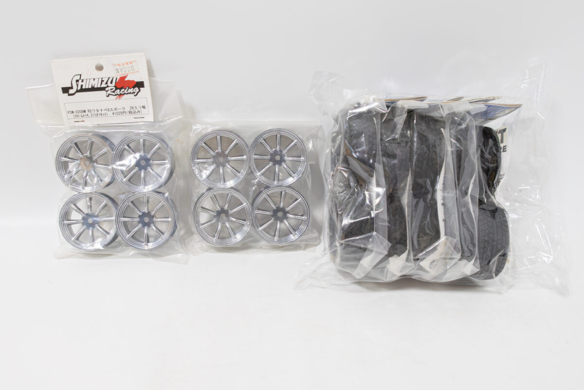 【中古販売】　川田模型 TU-141 ドリフトラジアルタイヤナロー シミズ PSW-0208N RSワタナベ8本スポークホイール