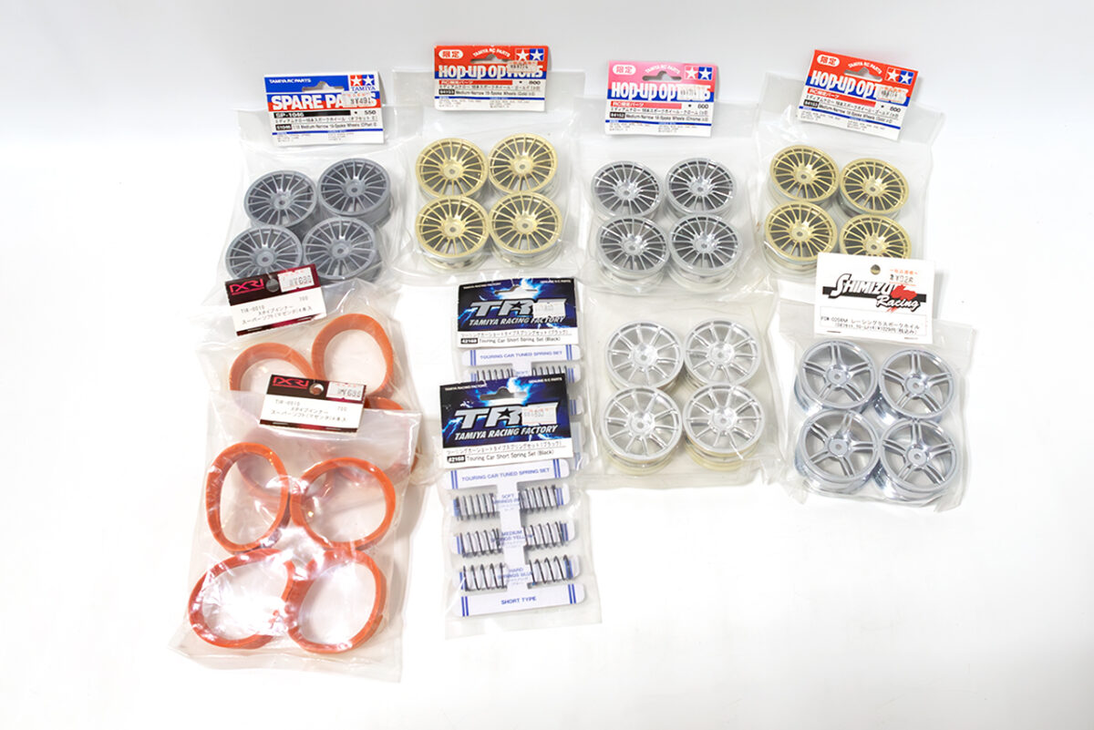 【中古販売】　タミヤ ツーリングカーショートタイプスプリングセット(ブラック) モールドインナー ミディアムナロー ホイールセット