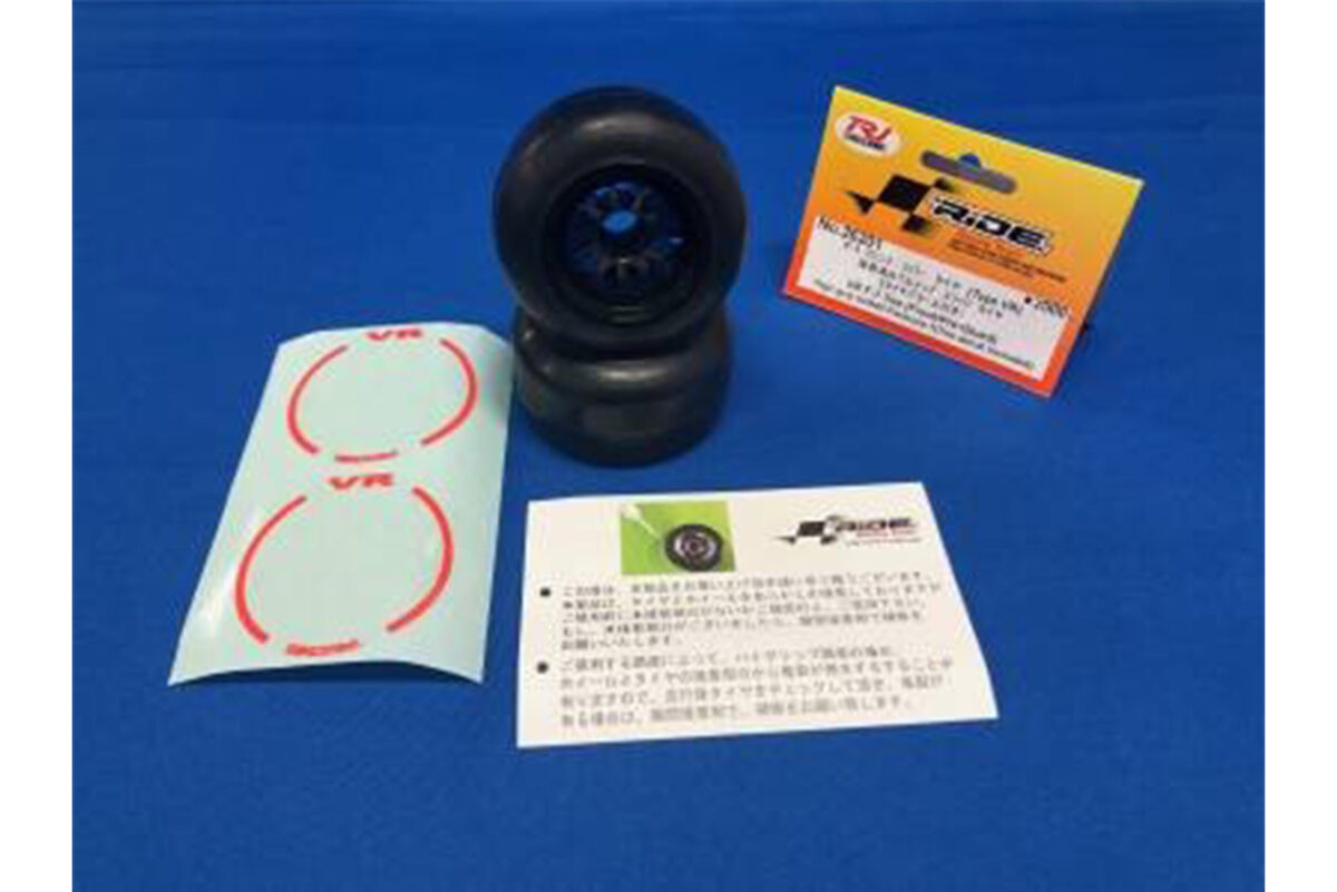 RIDE　F-1フロントラバータイヤ《Type VR Front》接着済みベルテッドスリックタイヤ 2個入り　36201