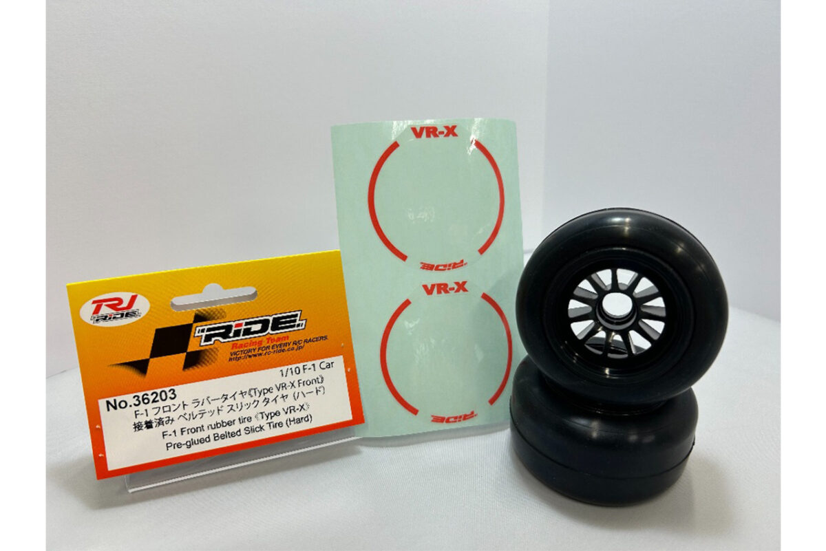 RIDE　F-1フロントラバータイヤ《Type VR - X Front》接着済みベルテッドスリックタイヤ 2個入り　36203