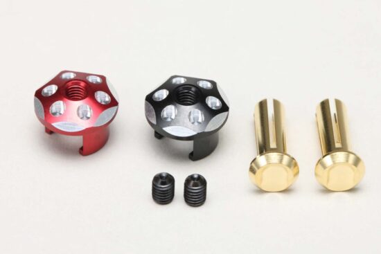 ヨコモ　 Racing Performer アルミ製 バッテリープラグ キャップ セット Φ4 (赤/黒)　　RP-121P4