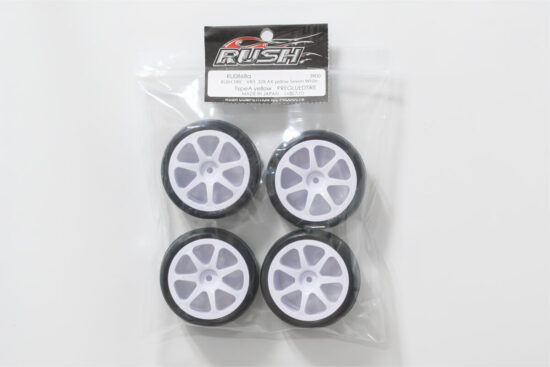 RUSH TIRE　VR3 32X Seven white Type A yellow PREGLUEDTIRE　RU0868a