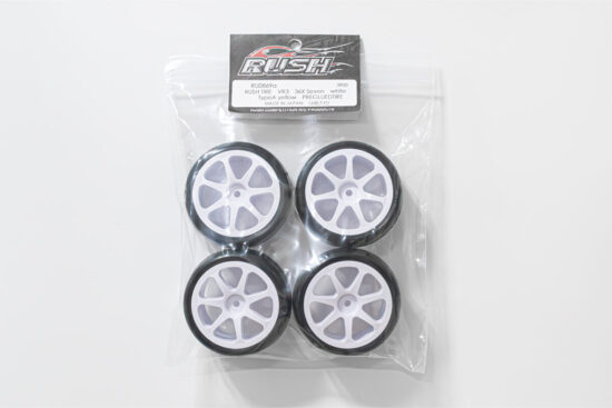RUSH TIRE　VR3 36X Seven white Type A yellow PREGLUEDTIRE　RU0869a