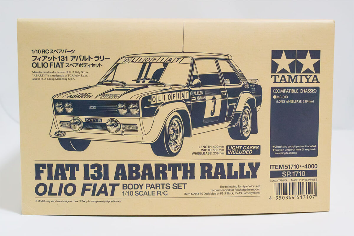 【中古販売】タミヤ　フィアット131 アバルト ラリー OLIO FIAT スペアボディセット　(未塗装)(一部カット済み)