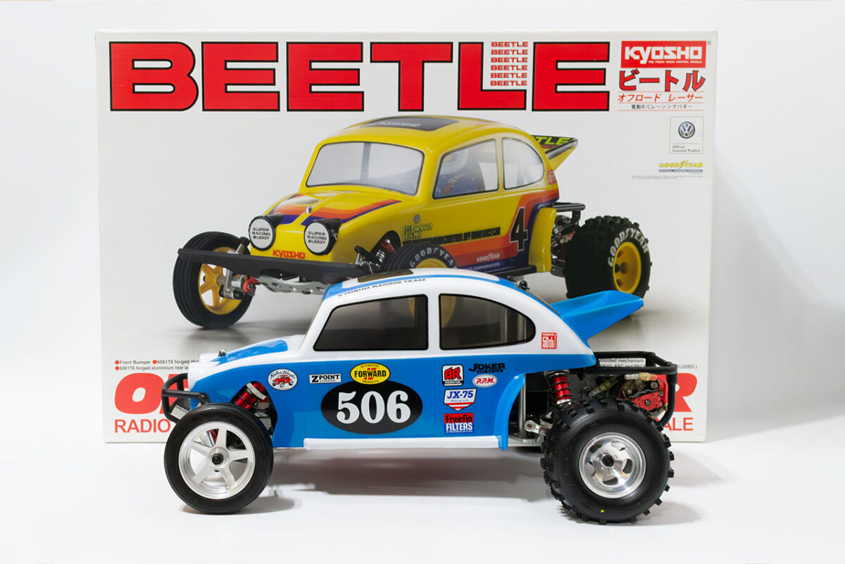 【中古販売】京商　ビートル　モーター・スペアタイヤ・オプション多数付(未走行)