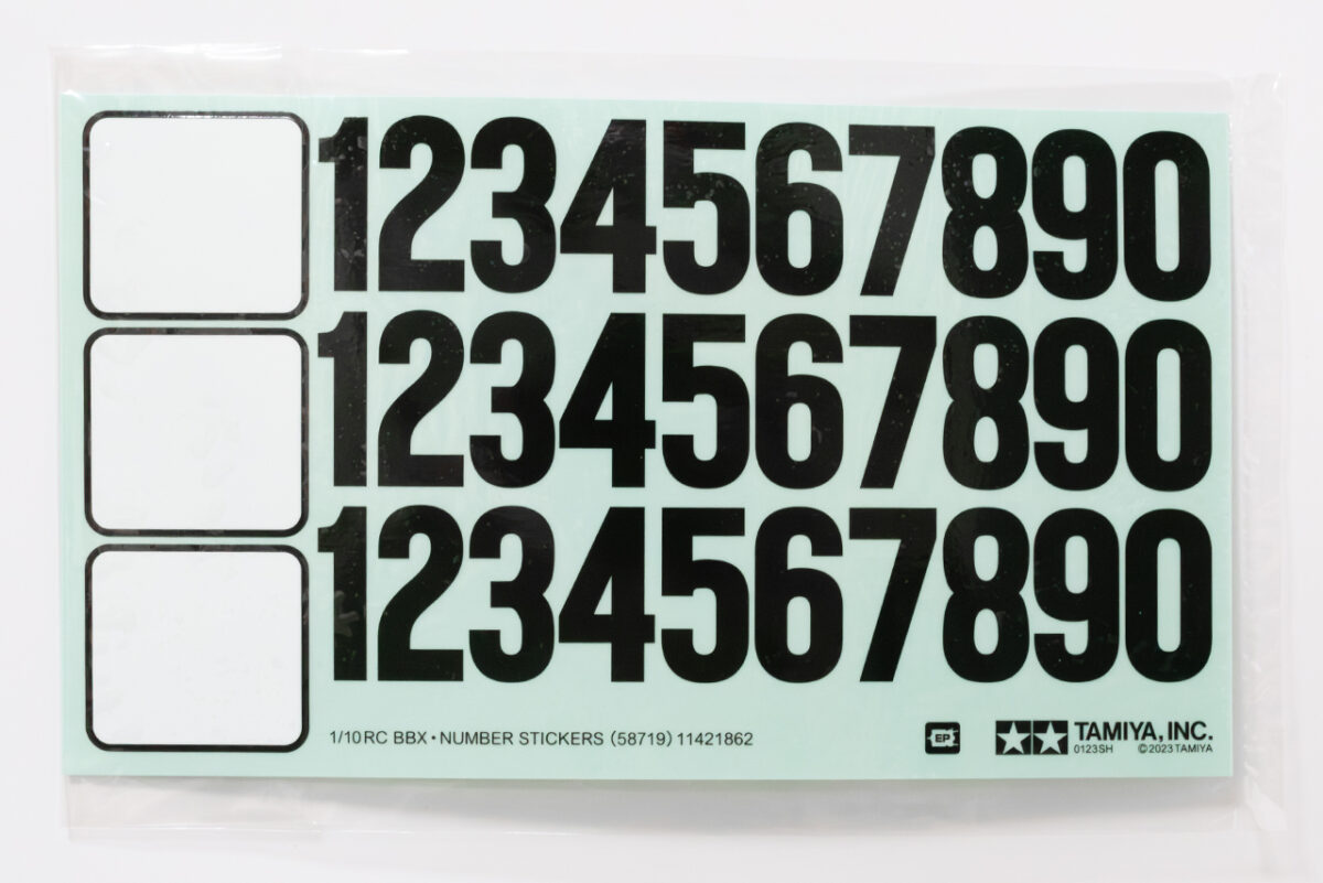 タミヤ　ナンバーステッカー(ゼッケン)(58719)　カスタマーサービスパーツ　11421862-000