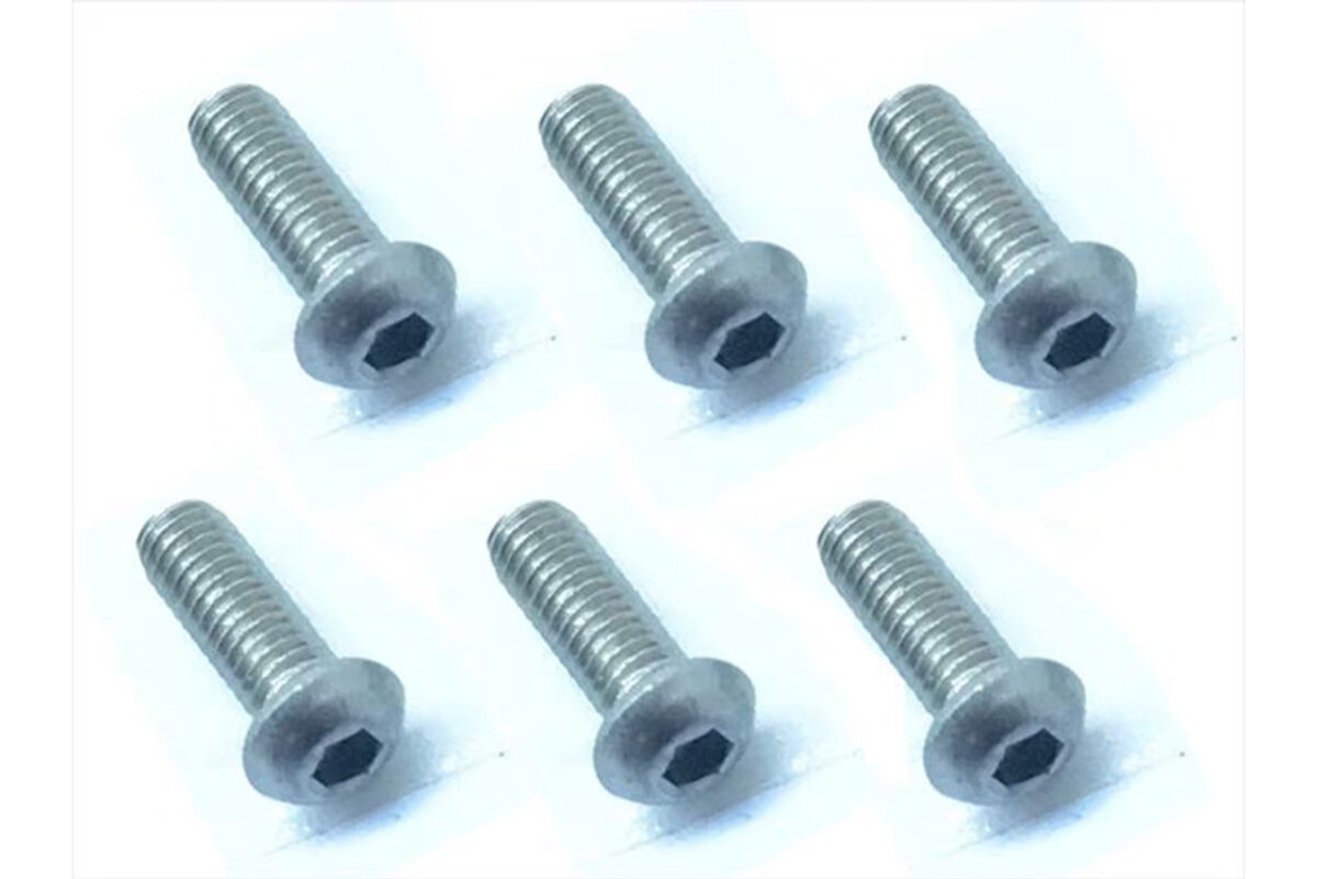 スクエア　2.6x8　　チタンヘックスボタンビス(6本入) 2.6 X8 Titanium hex Pan Head Screw (6 pcs.)　NTR-268