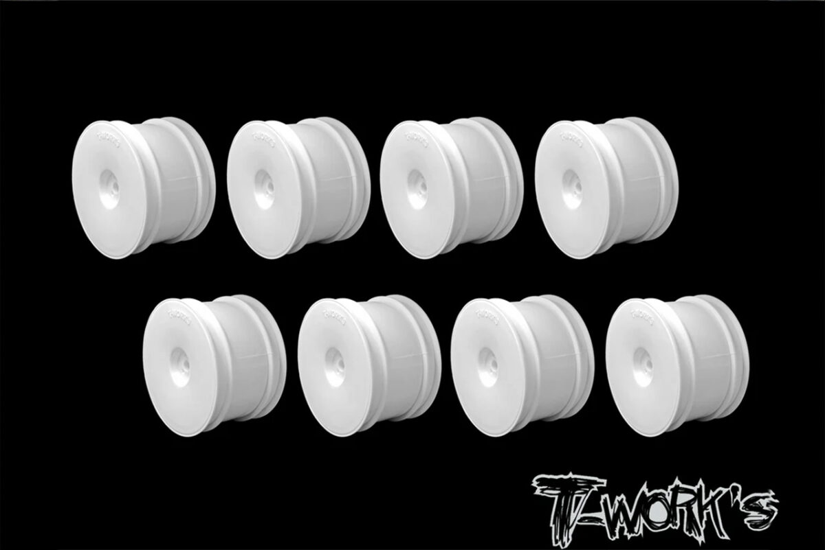 T-work's　リヤホイール・ホワイト 【アソシ/ヨコモ/京商/HB用・8ケ入】　TE-218-CW-8