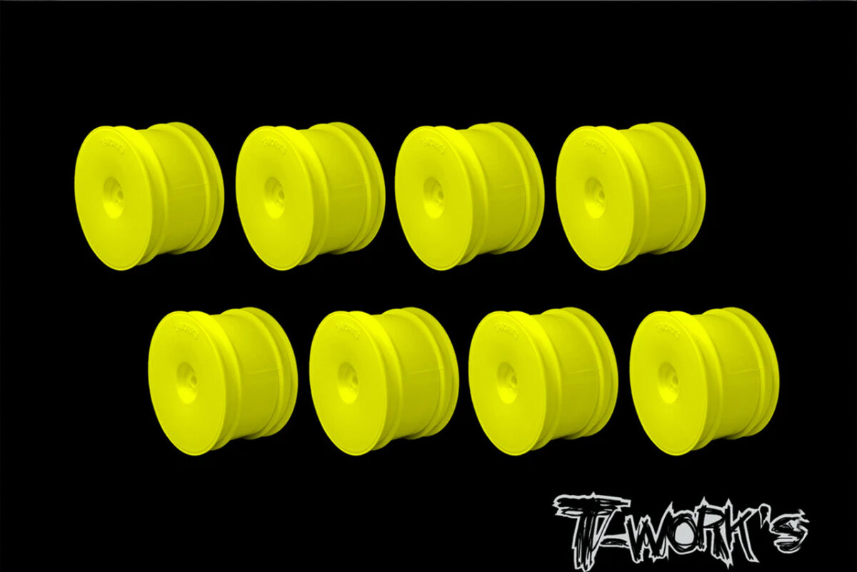 T-work's　リヤホイール・イエロー 【アソシ/ヨコモ/京商/HB用・8ケ入】　TE-218-CY-8