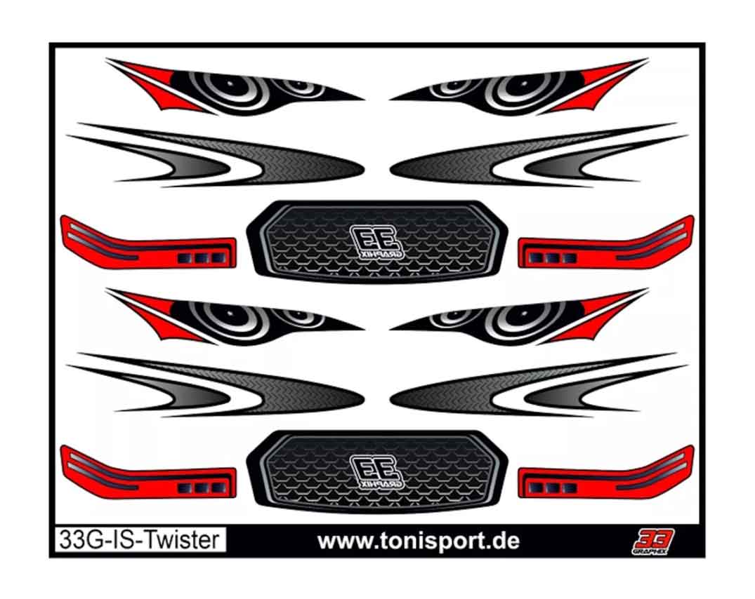 MR33　33Graphix インサイド ヘッドライト / グリルステッカー Xtreme ツイスター/ツイスタースペシャル用　33G-IS-Twister