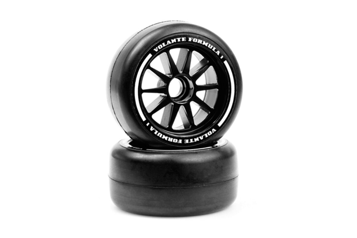 Muchmore racing　VOLANTE F1 Front Rubber Slick Tires Soft Compound Preglued (YELLOW)　VF1-FS