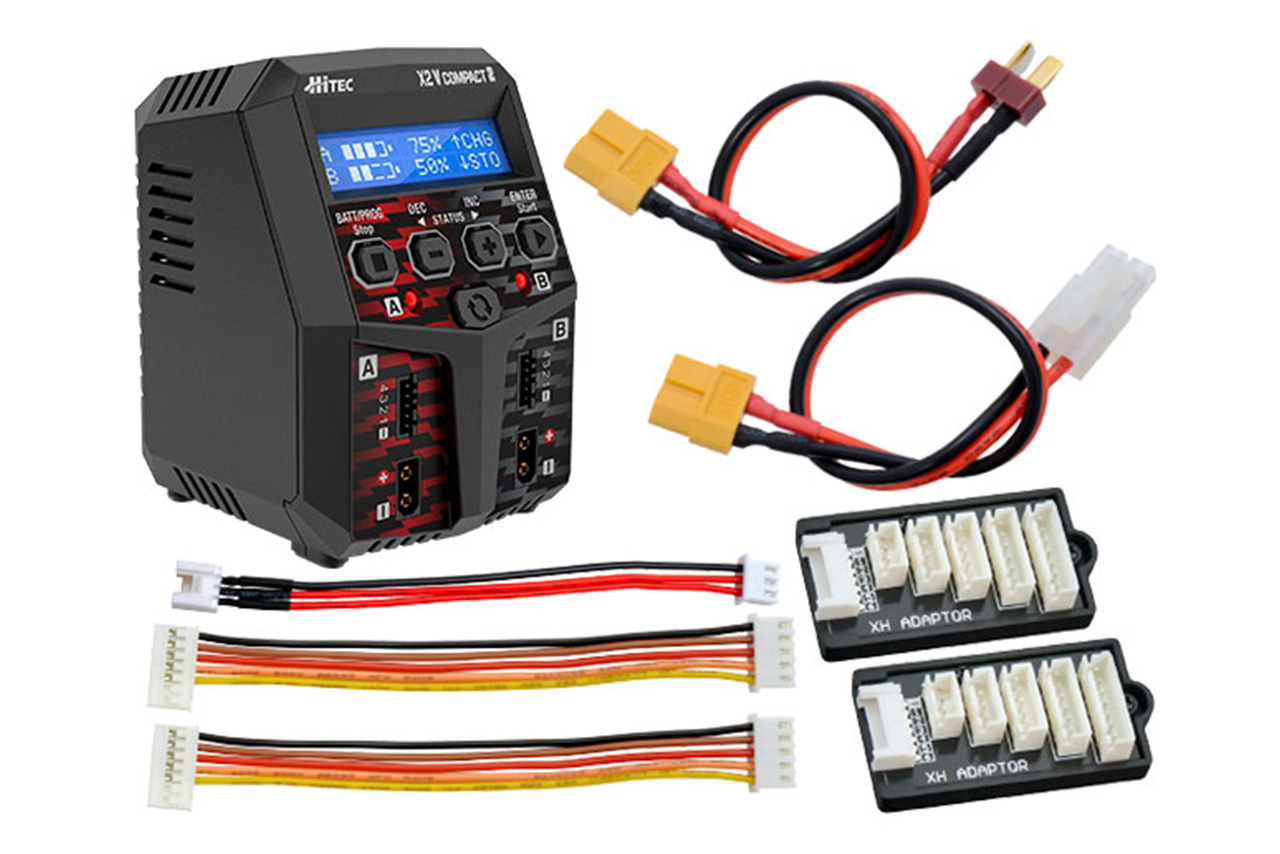 ハイテック　AC充電器 ［ ACバランスチャージャー X2 バーティカル コンパクト 2 ］ツーリング用ケーブルセット　44363-T