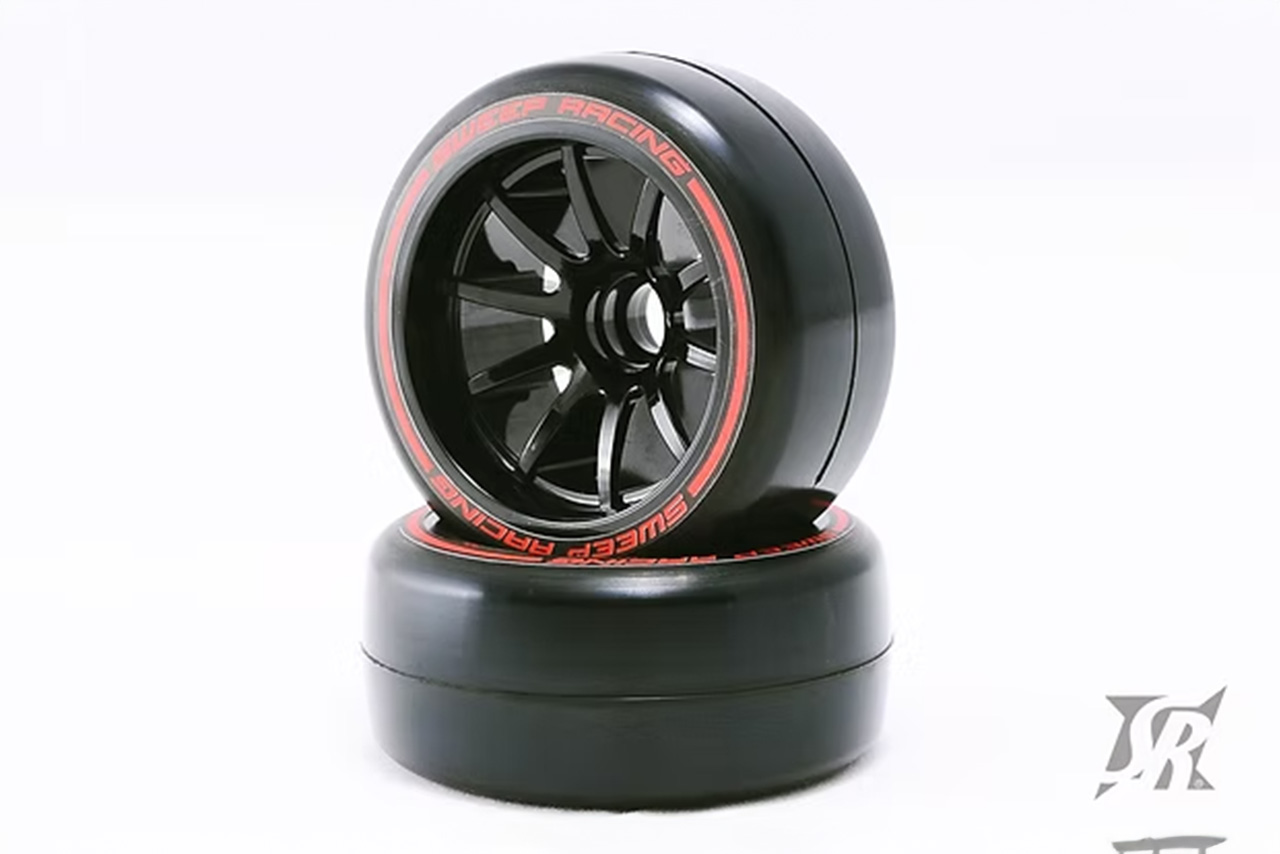 Sweep　F21　1/10フォーミュラ用ロープロファイル フロントタイヤセット　ソフトコンパウンド 27ｍｍ　2個入　接着済　F21F-SPG